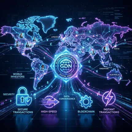 3D Visualization of a Global Digital Network for ICO Fundraising